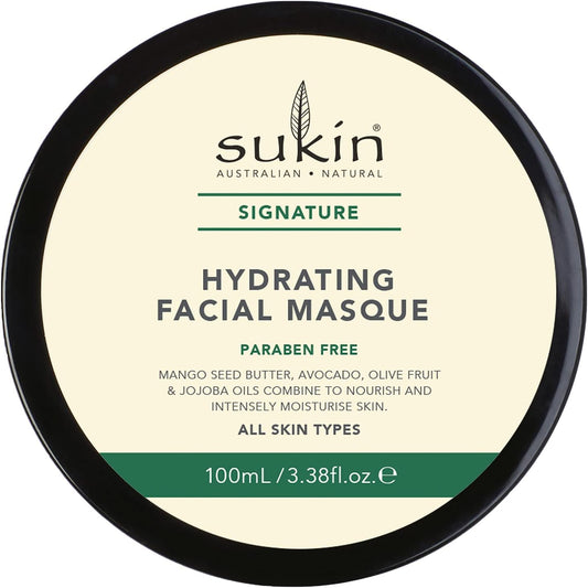 Sukin Signature Hydrating Facial Masque 200g - with a blend of Mango Seed Butter, Avocado, Essentisal Oils; cruelty free & vegan friendly - nourishes & leaves the skin smooth and with a healthy glow.