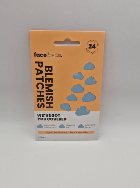 Face Facts Blemish Patches, 24 Applications, Vegan, Salicylic Acid, Fragrance-Free, Cloud Shaped
