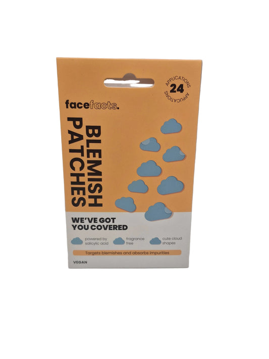 Face Facts Blemish Patches, 24 Applications, Vegan, Salicylic Acid, Fragrance-Free, Cloud Shaped