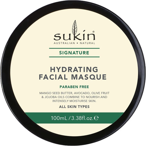 Sukin Signature Hydrating Facial Masque 200g - with a blend of Mango Seed Butter, Avocado, Essentisal Oils; cruelty free & vegan friendly - nourishes & leaves the skin smooth and with a healthy glow.