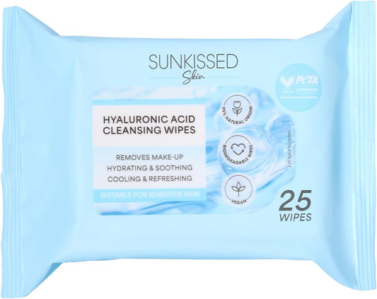 Sunkissed Skin Hyaluronic Acid Cleansing Wipes 25 Pack