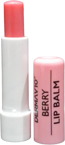 Derma V10 Trio Pack 1 of Each Lip balm Peach Watermelon Berry AND 1 Original Derma intensive with Vitamin E Lip Balm 4.8g