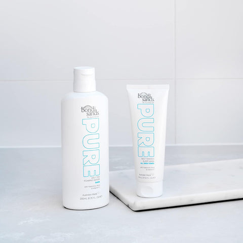 Bondi Sands PURE Self-Tanning Sleep Mask | Hydrating Formula Gives a Natural Glow Overnight, Enriched with Cocoa & Shea Butter, Hyaluronic Acid, & Vitamins C + E, Vegan + Cruelty Free | 75 mL/2.53 Oz