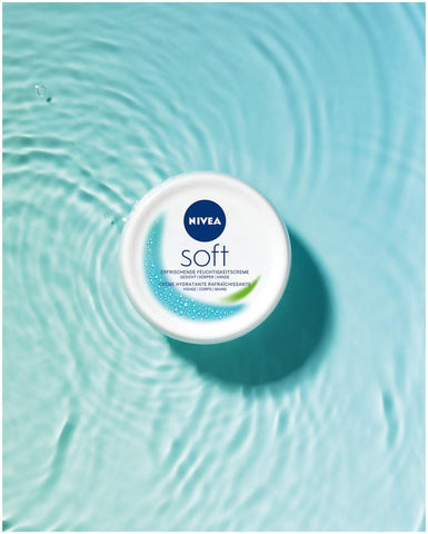 NIVEA Soft Refreshing Moisturising Cream (50 ml), Nourishing Soft Cream with Vitamin E and Jojoba Oil, Fast Absorbing Skin Cream
