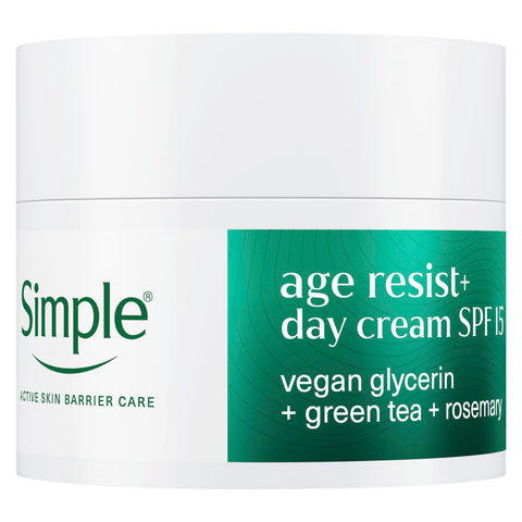 Simple Regeneration Age Resisting Face Cream SPF 15 with 3% Glycerin, Green Tea and Mushroom Extract Anti-Ageing Moisturiser 50 ml