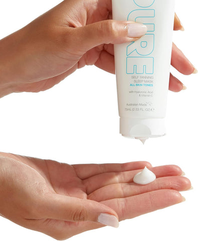 Bondi Sands PURE Self-Tanning Sleep Mask | Hydrating Formula Gives a Natural Glow Overnight, Enriched with Cocoa & Shea Butter, Hyaluronic Acid, & Vitamins C + E, Vegan + Cruelty Free | 75 mL/2.53 Oz