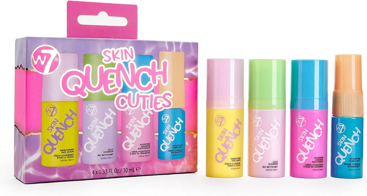 W7 Skin Quench Cuties Gift Set - Travel Size Hydrating Skincare Minis - Moisturising Skincare Gift