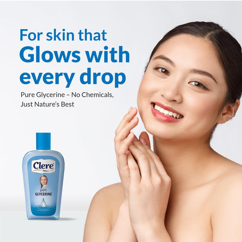 CLERE 100% Pure Glycerin Liquid for Versatile Body Skin Care, Glycerine for Face Moisturizes Dry Skin & Softens, Glycerol Reduces Stretch Marks 200 ml (Pack of 1) Sourced by Bronx International Ltd