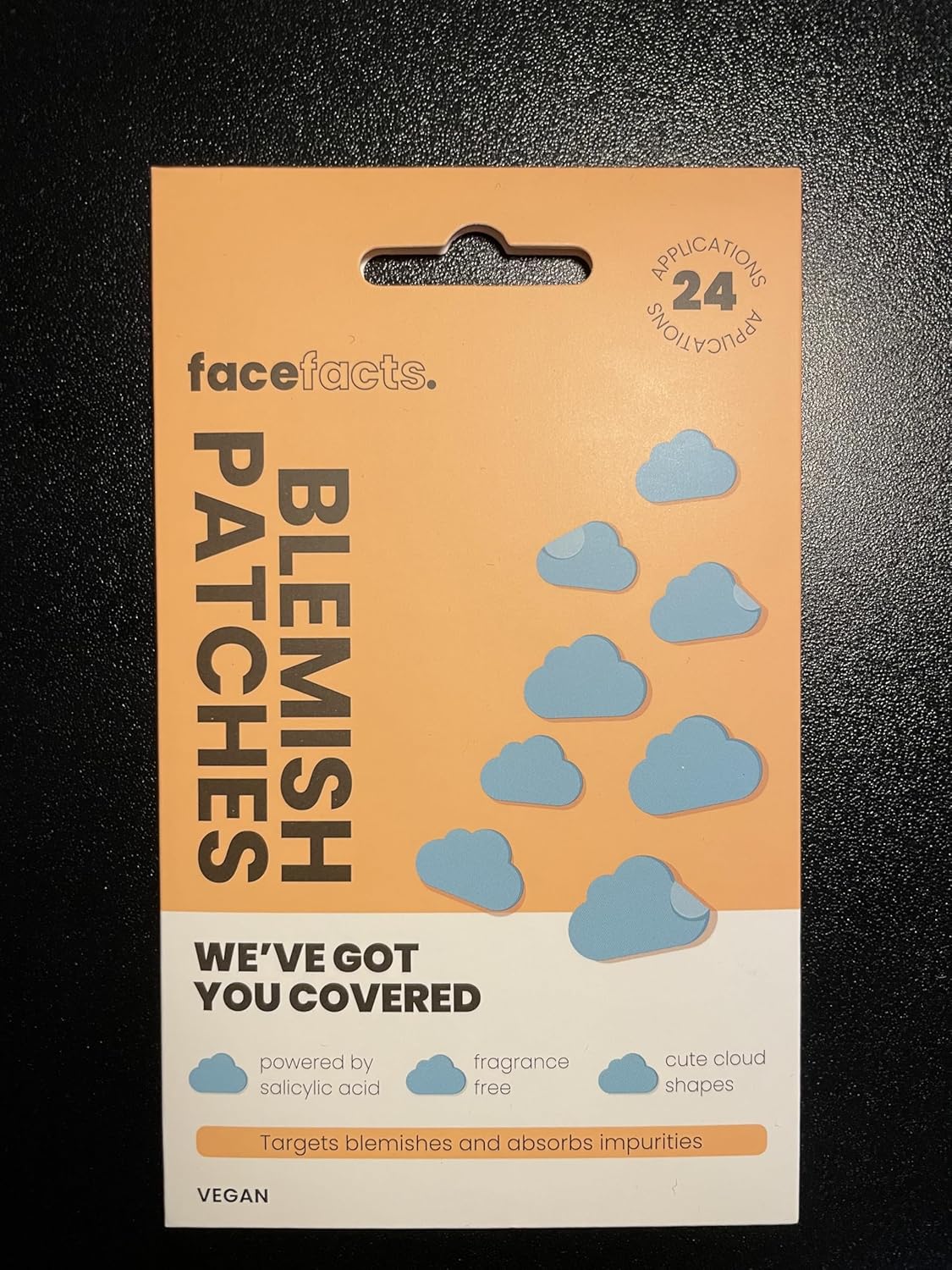 Face Facts Blemish Patches, 24 Applications, Vegan, Salicylic Acid, Fragrance-Free, Cloud Shaped