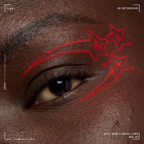 NYX Professional Makeup Epic Wear Semi-Permanent Liquid Liner, Longwearing, Waterproof, Eye Liner and Body Art, Matte Finish, Colour: Red