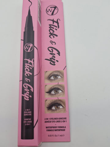 W7 FLICK & GRIP 2 IN 1 ADHESIVE EYELINER