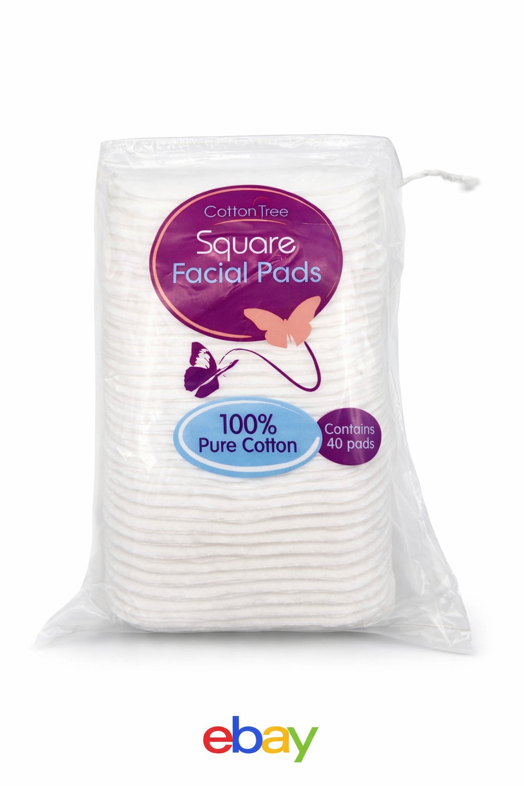 Cotton Tree 100% Pure Cotton, Facial Cotton Wool Pads, Pack Of 40