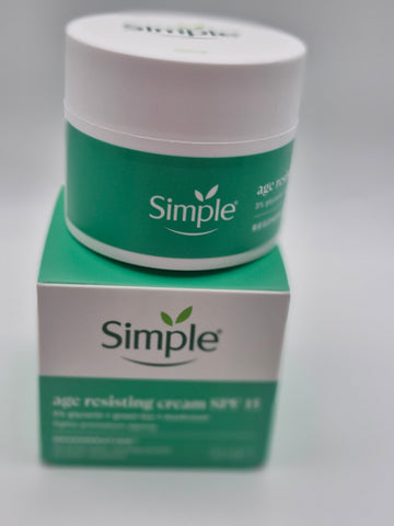 Simple Regeneration Age Resisting Face Cream SPF 15 with 3% Glycerin, Green Tea and Mushroom Extract Anti-Ageing Moisturiser 50 ml