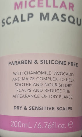 Sukin Sensitive Micellar Scalp Mask 200ml - with Argan, Coconut & Avocado Oils; cruelty free & vegan friendly.