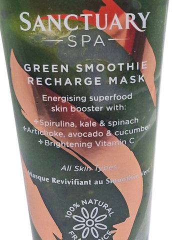Sanctuary Spa Face Mask, Green Smoothie Recharge Face Mask, 75ml