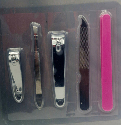 Manicure Set 6 Piece Nail Clippers Tweezers File Tool Kit