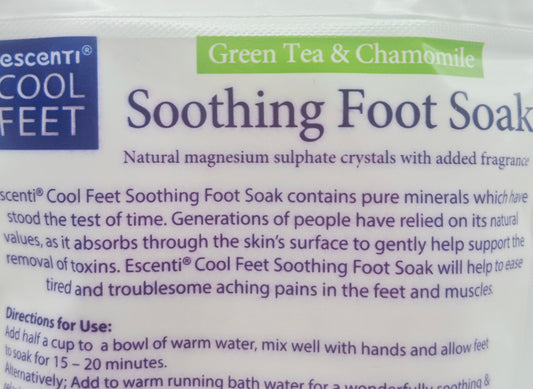 Escenti Cool Feet Soothing Green Tea & Chamomile Essential Foot Soak