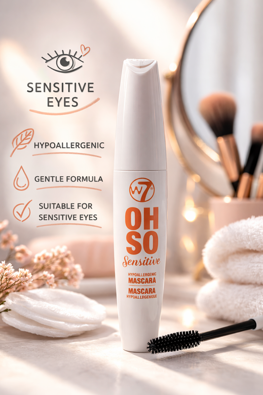 W7 sensitive mascara black