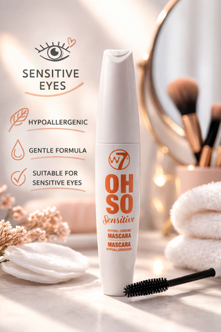 W7 sensitive mascara black