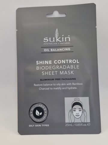 Sukin Oil Balancing Shine Control Sheet Mask Sachet x2
