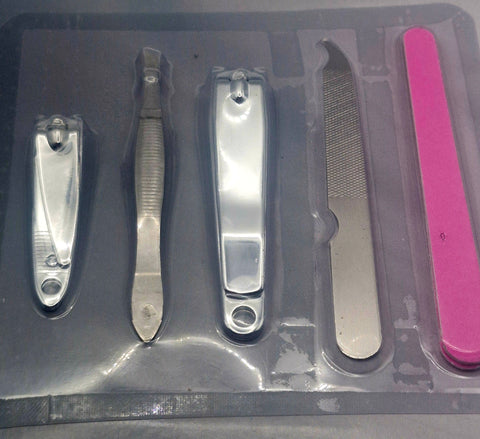 Manicure Set 6 Piece Nail Clippers Tweezers File Tool Kit