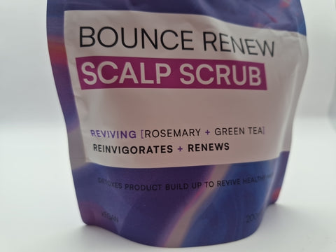 Headshock Bounce Renew Reviving Scalp Scrub | Rosemary + Green Tea | Resealable Pouch | 200ml