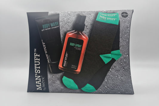 Man Stuff Socks Gift Set - Body Wash & Spray
