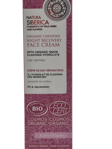 Natura Siberica Organic Certified Night Recovery Face Cream 50ml